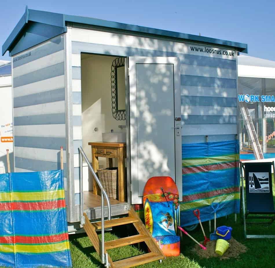 Beach hut themed toilet