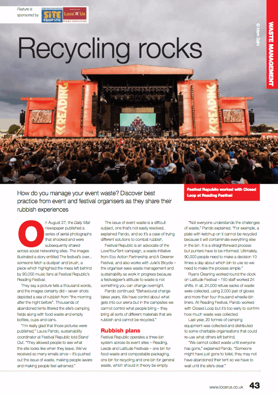 Recycling Rocks - Stand Out Magazine - October 2013