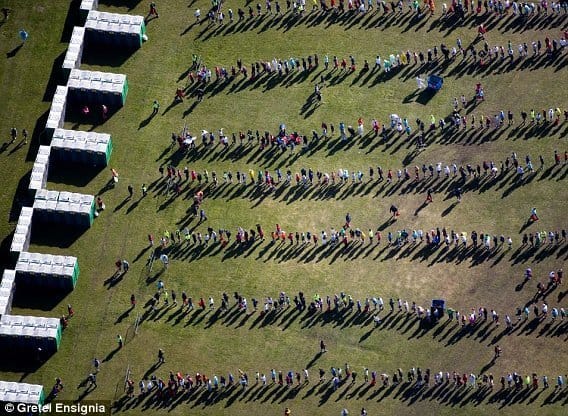 keep the toilet queues down