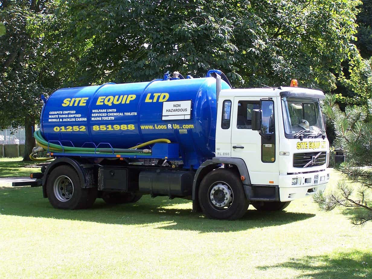 Large tanker emptying from Site Equip