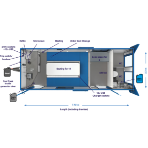 20ft welfare unit open plan